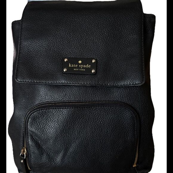 Kate Spade Black Leather Backpack